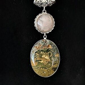 Artisan Silver and Green Stone Necklace